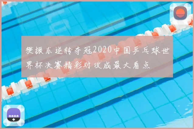 樊振东逆转夺冠2020中国乒乓球世界杯决赛精彩对攻成最大看点